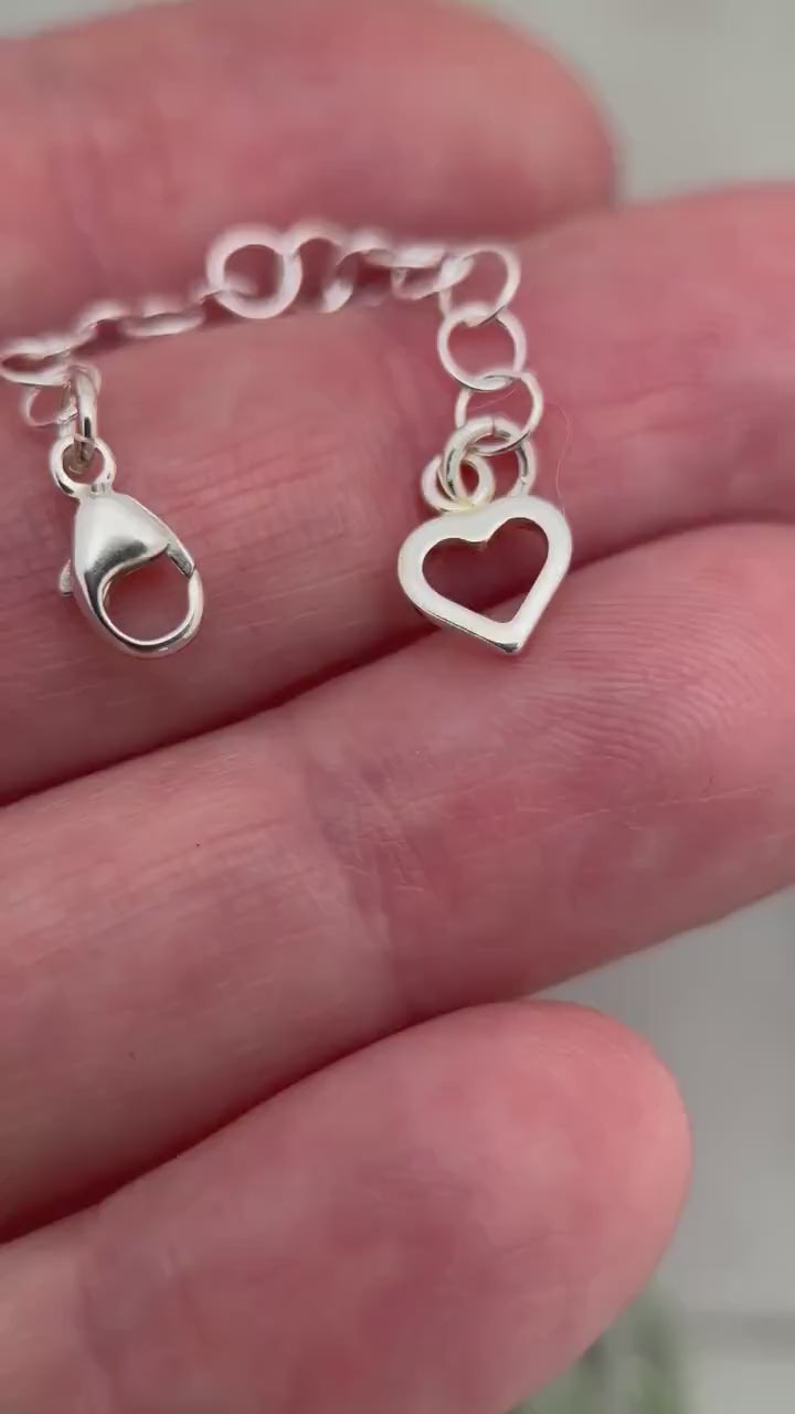 Sterling Silver Necklace Extender with Heart Charm | Interchangeable Layered Necklace Clasp | Untangling Clasp | Multi Necklace Separator