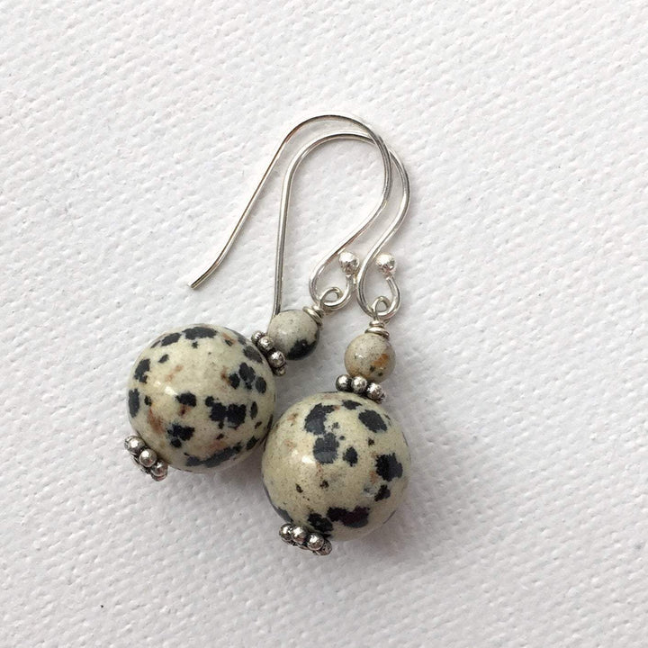 Dalmatian Jasper and Sterling Silver Earrings