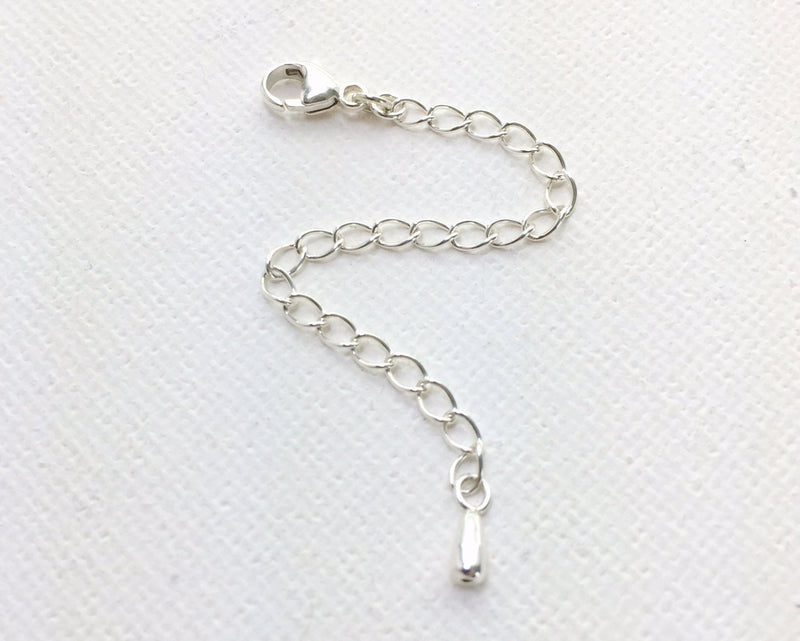 Sterling Silver Jewelry Extender with Silver Drop Charm