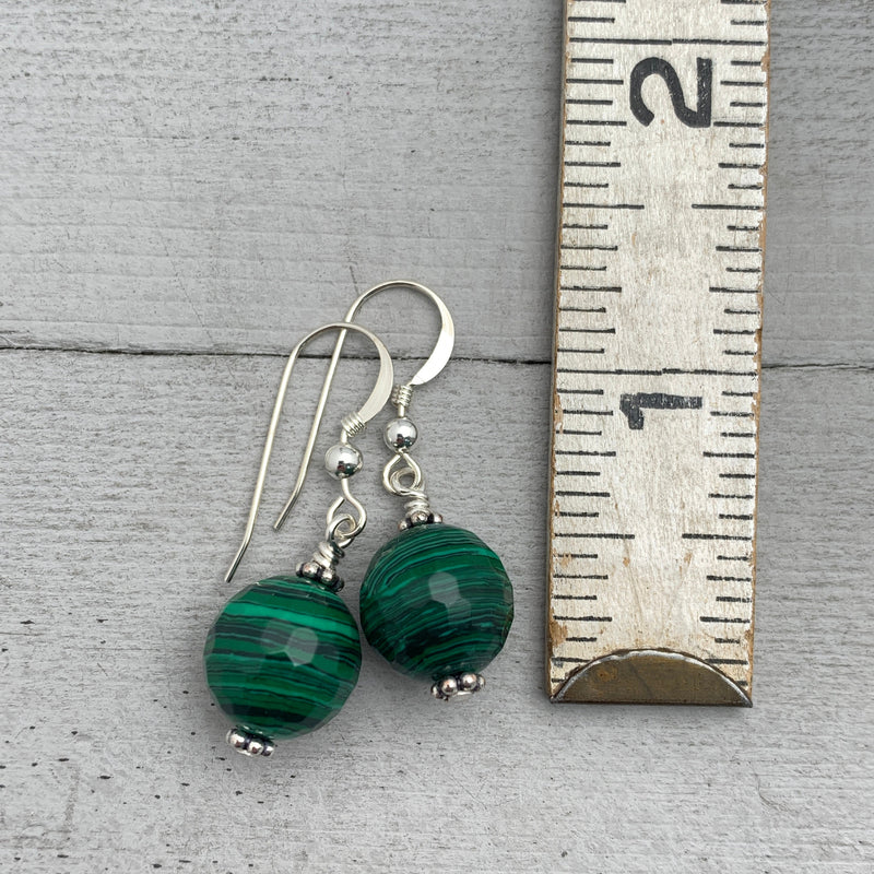 Malachite and Solid 925 Sterling Silver Earrings