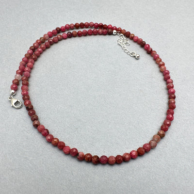 Thulite and Sterling Silver Necklace