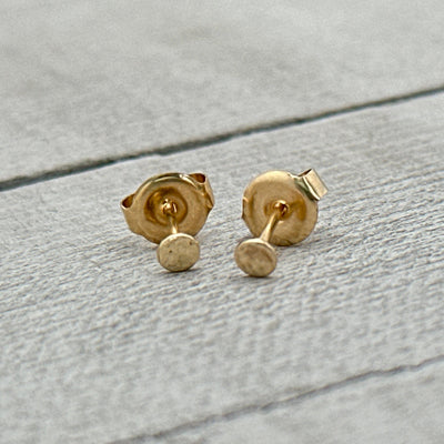 Dot Stud Earrings in 14K Yellow Gold Fill. Circle Minimalist Earrings