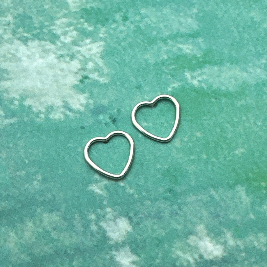 Heart Stud Earrings in Solid 925 Sterling Silver. Love Symbol Post Earrings - SunlightSilver