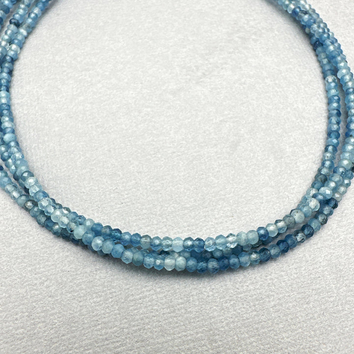 Beaded Aquamarine and Sterling Silver Silver Necklace - SunlightSilver