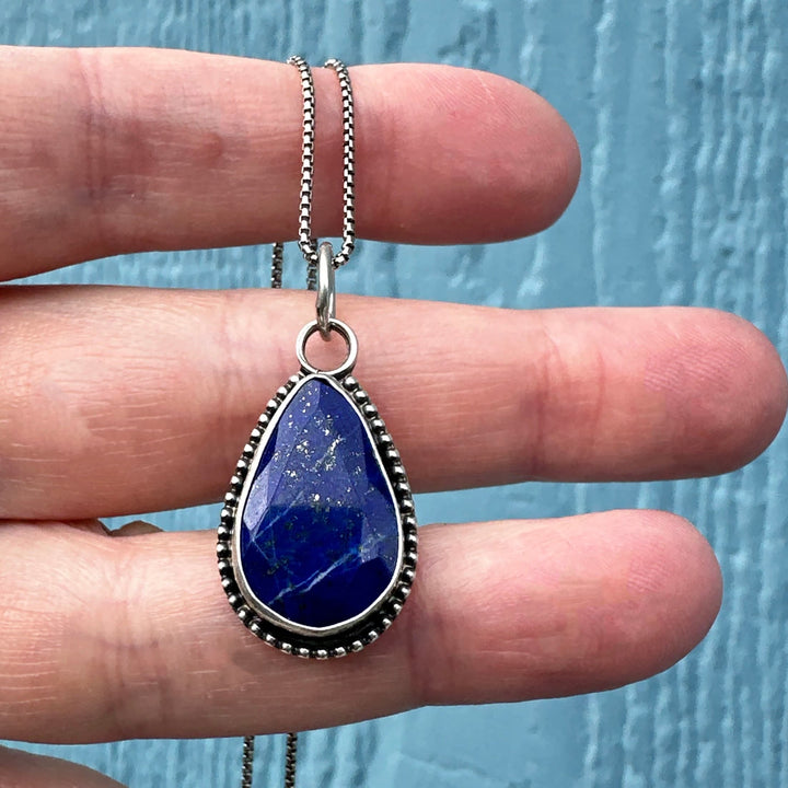 Lapis Lazuli and Solid 925 Sterling Silver Pendant - SunlightSilver