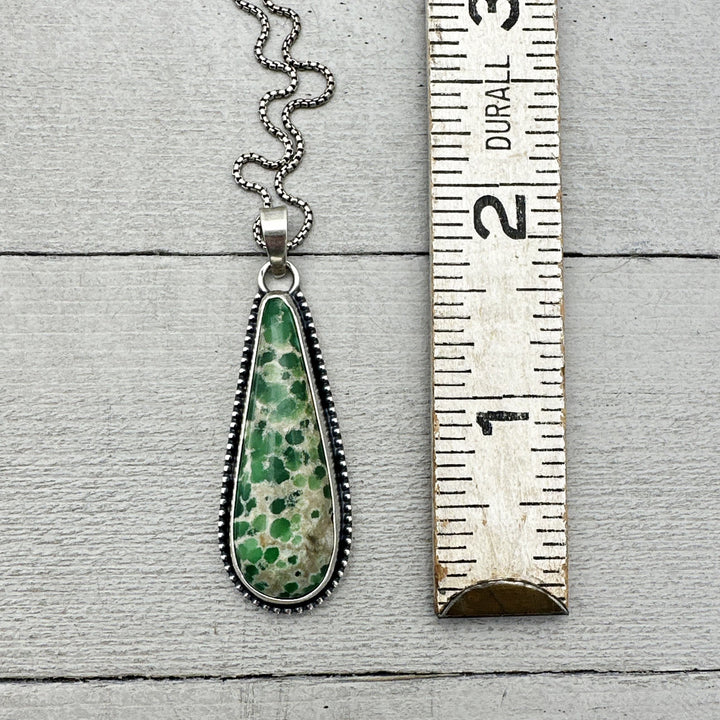 Utah Lucin Variscite and Sterling Silver Pendant Necklace - SunlightSilver
