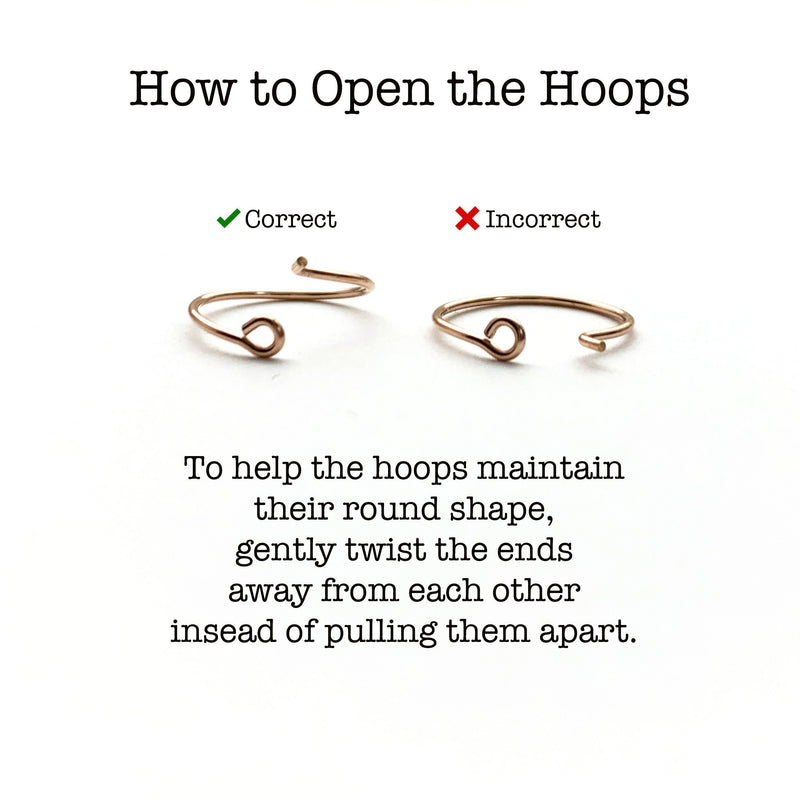 Small Hoop Earrings. Your Choice: 14k Rose Gold, Solid 925 Sterling Silver or 14K Yellow Gold Fill Hoops
