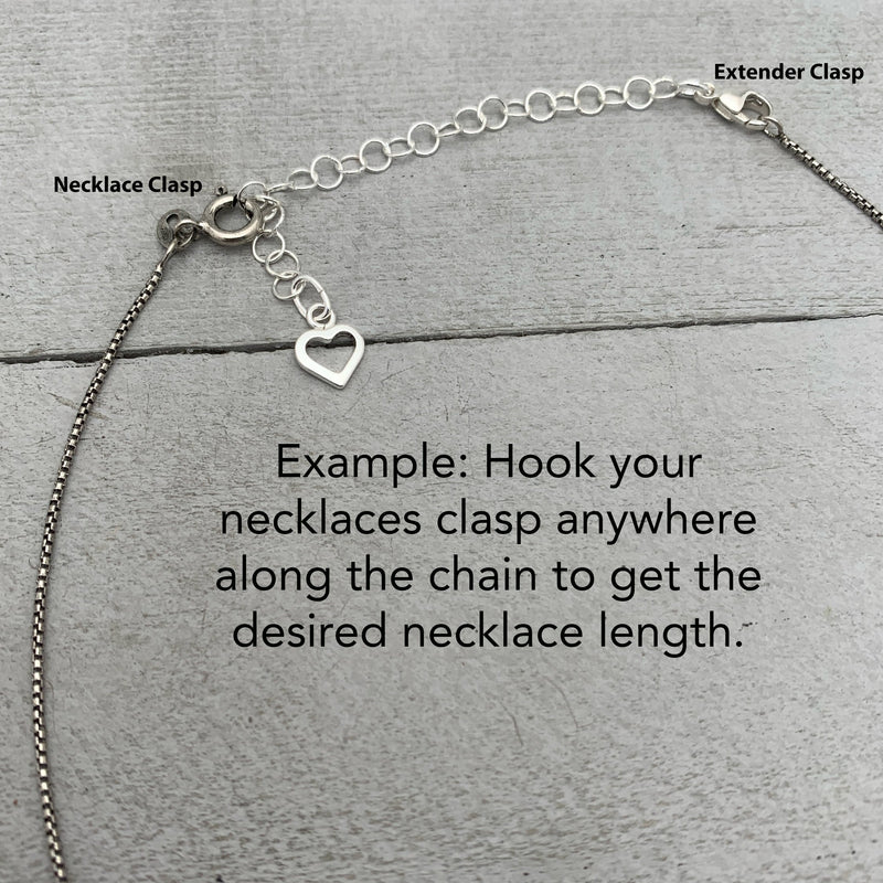 Jewelry Extender in Solid 925 Sterling Silver with Peacock Pearl Charm