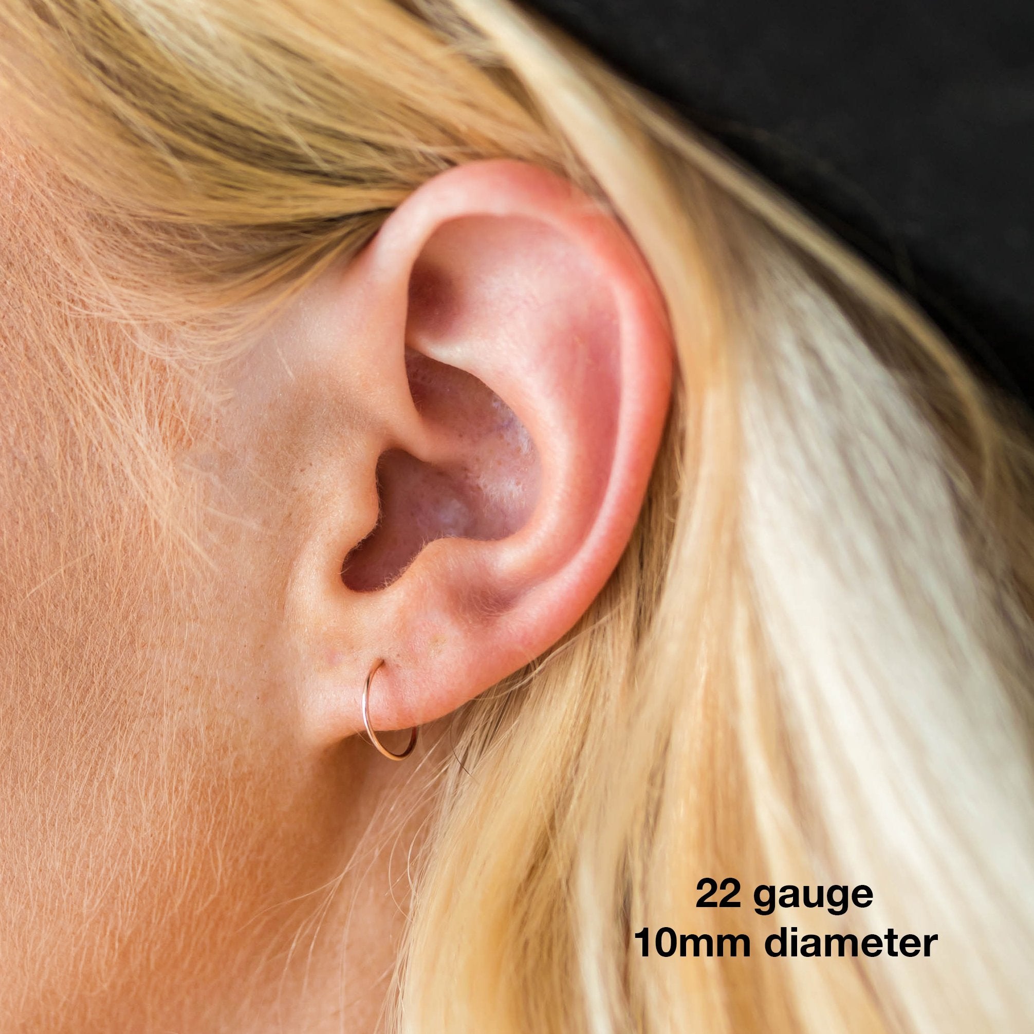 Rose gold gauge deals earrings