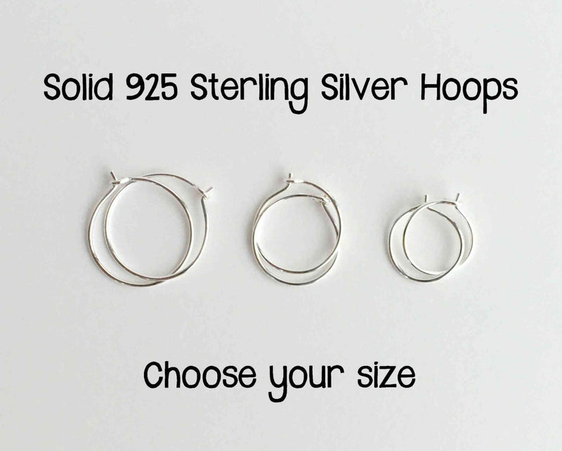 Tiny Hoop Earrings in Solid 925 Sterling Silver