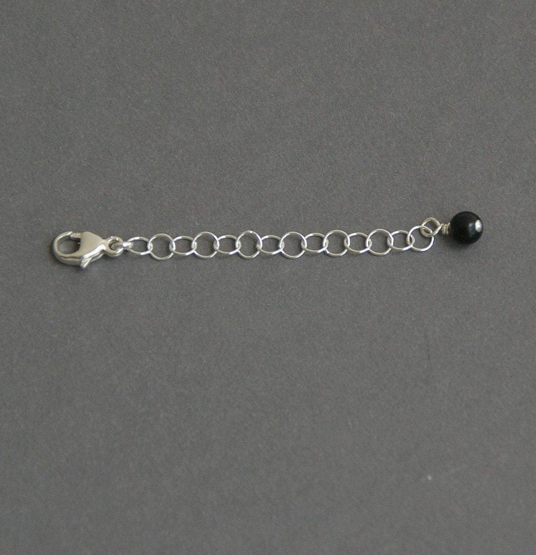 Sterling Silver and Black Onyx Necklace / Bracelet Extender