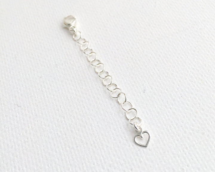 Sterling Silver Necklace Extender with Heart Charm